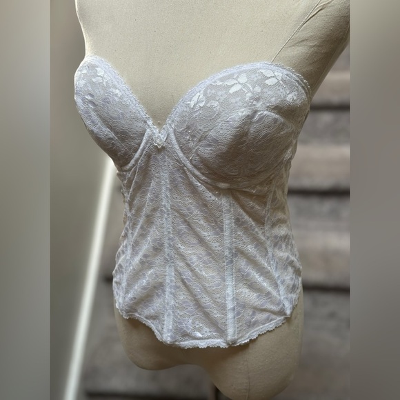 Vintage Carnival Union-Made White Lace Bustier Corset Top Women’s 38C Lingerie - Picture 7 of 13